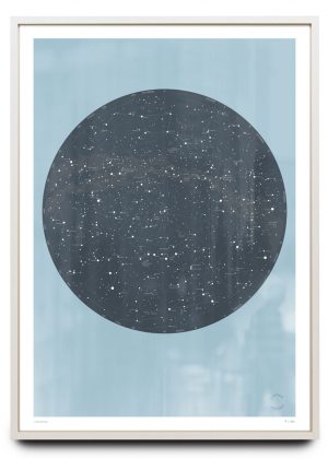 Celestial sky design on blue limited edition print