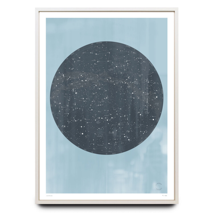 Celestial sky design on blue limited edition print