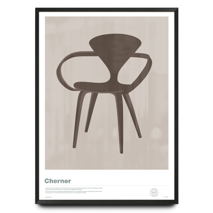 Illustration of Cherner Chair limited edition print