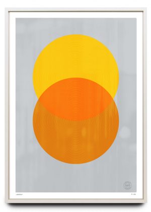 Overprinted yellow and orange circles limited edition print