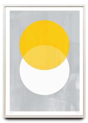 Overprinted yellow and white circles limited edition print