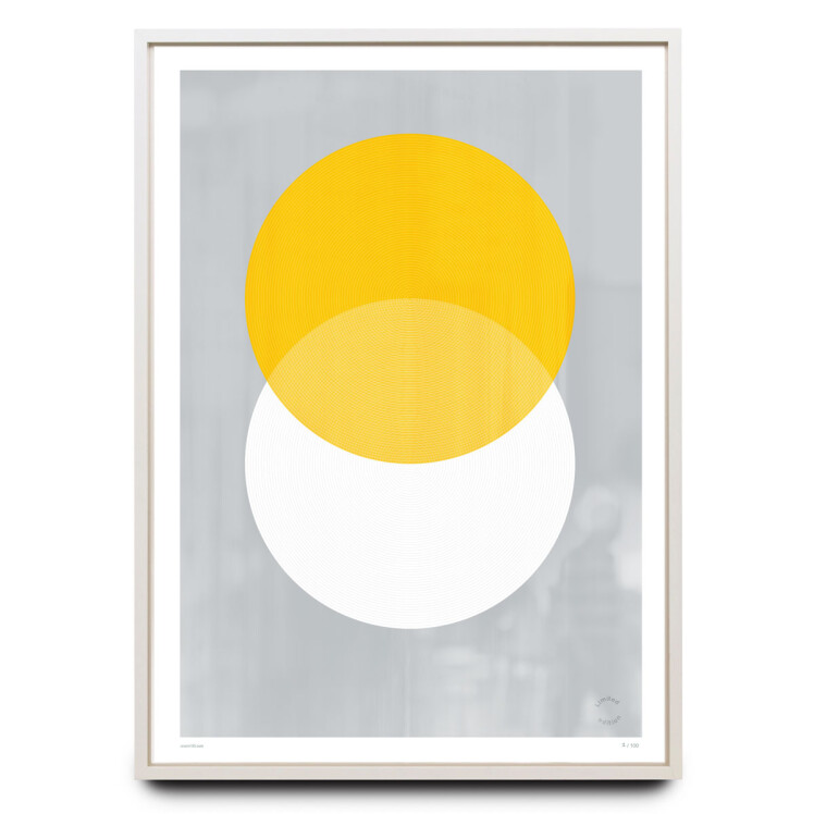 Overprinted yellow and white circles limited edition print