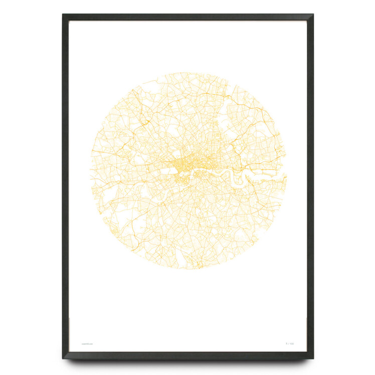 Minimalist London map limited edition print