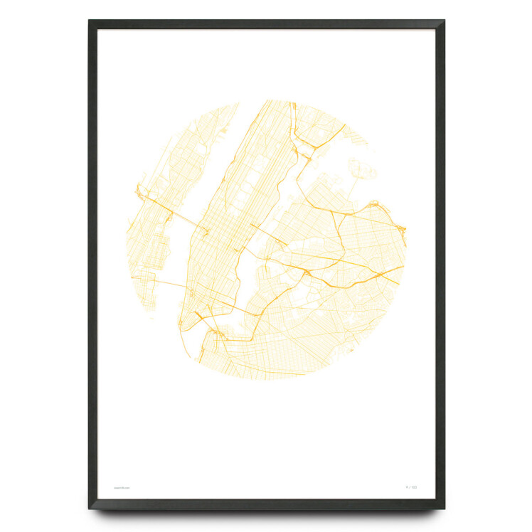 Minimalist New York City map limited edition print