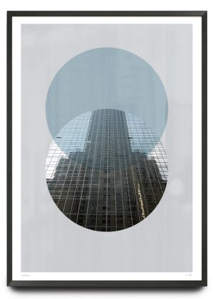 Skyscraper photograph with graphic circles limited edition print