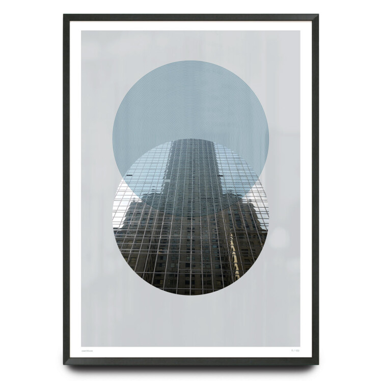 Skyscraper photograph with graphic circles limited edition print